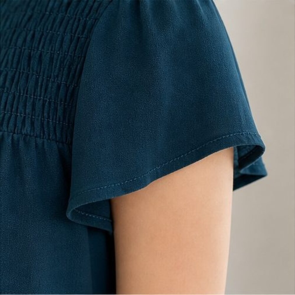 Teal Puff Sleeve Top - Picture 5 of 6